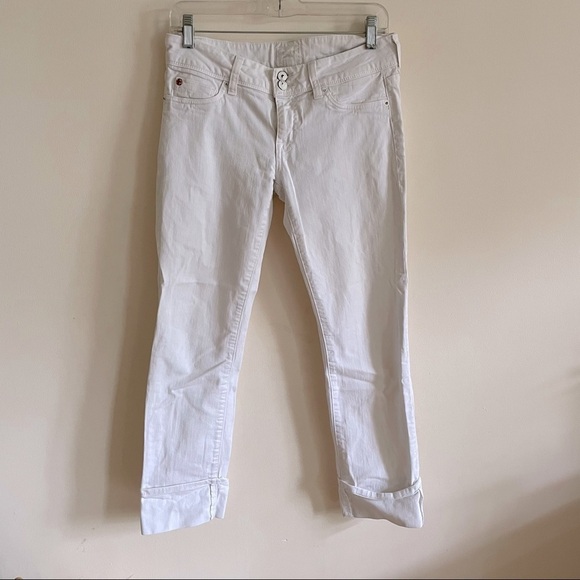 HUDSON Y2K Low Rise White Cropped Straight Leg Jeans - Picture 1 of 11